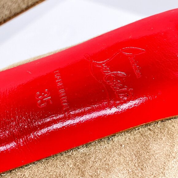 Christian Louboutin Suede Leather Carlotta Ultra High 160mm Platform Heels 35 - Picture 8 of 16